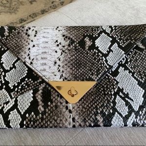 Women's Retro Snake Skin Envelope Clutch Purse